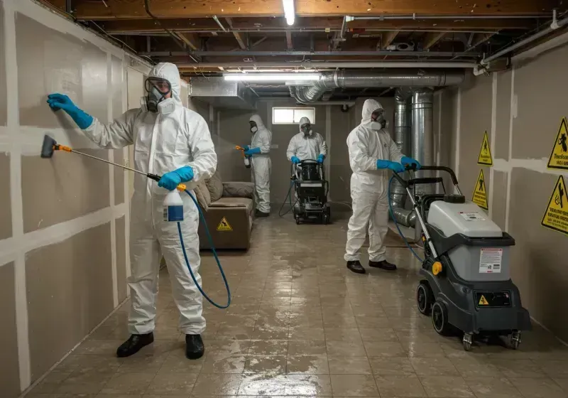 Basement Moisture Removal and Structural Drying process in Brownsville, FL